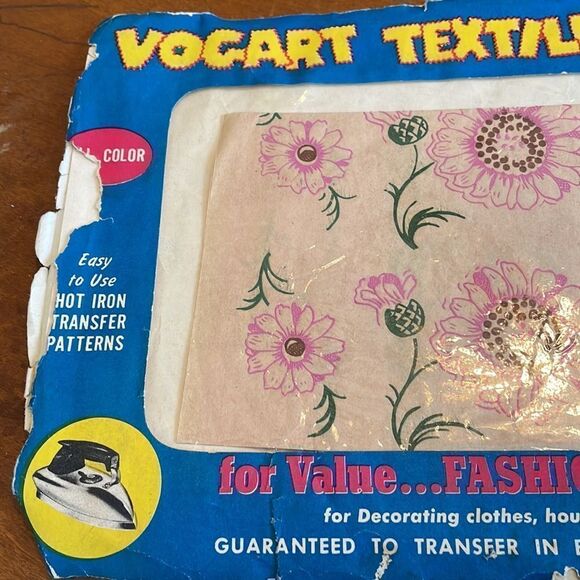 Vtg 50s Vogart Textilprints floral motif hot iron transfers - Picture 3 of 5